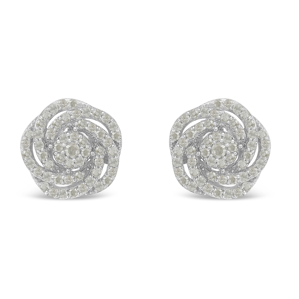 10k White Gold Rose-Cut Diamond Floral